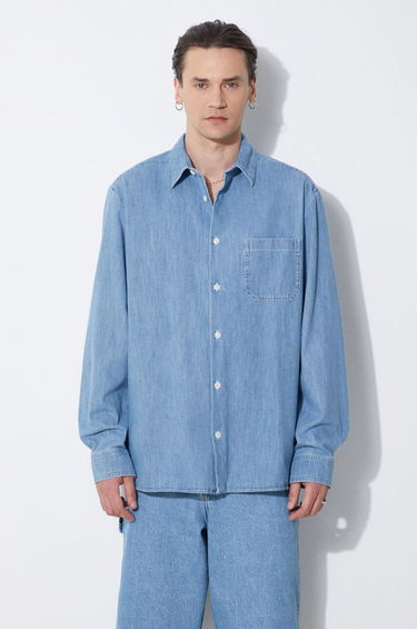 Košeľa A.P.C. A.P.C. Chemise Math Relaxed Denim Shirt Modrá | COGXX.H12584.IAB, 0