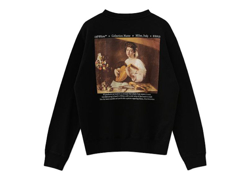 Mikina Off-White Caravaggio Back Print Crewneck Sweatshirt Black Čierna | OMBA025F21FLE0081084