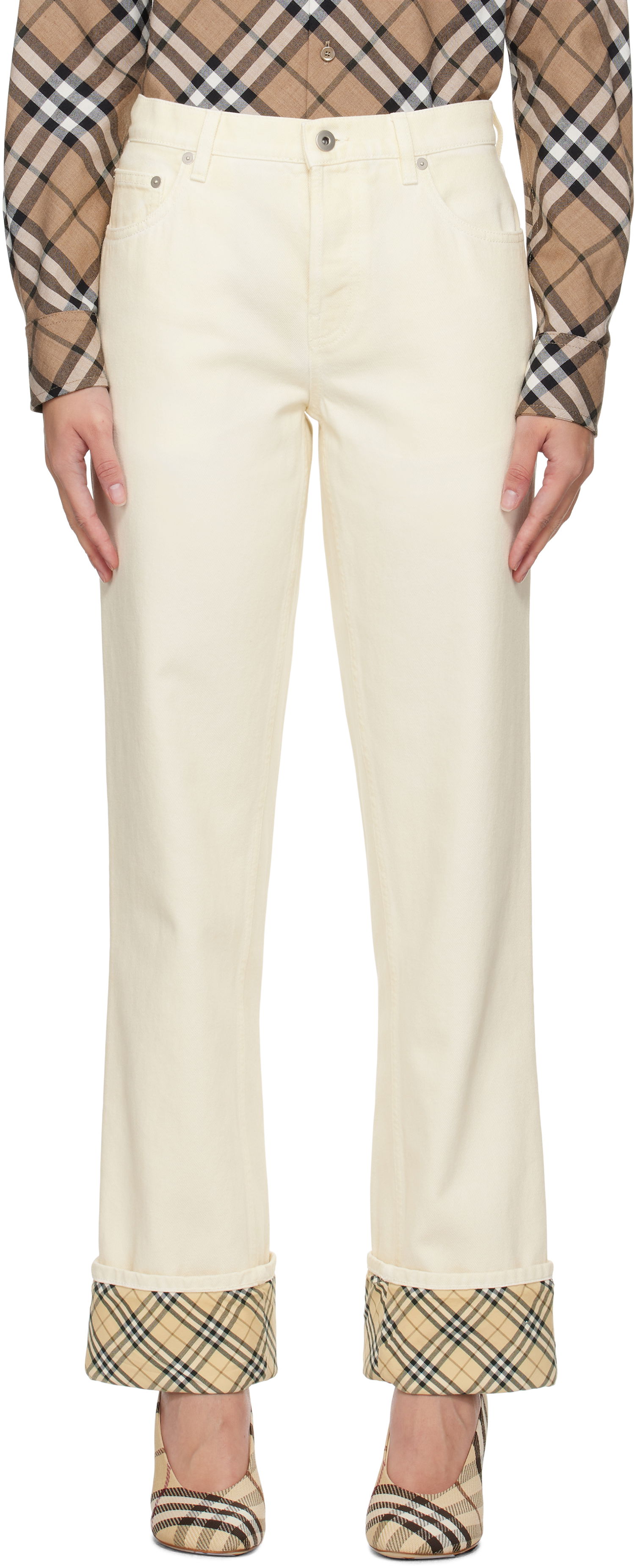 Džínsy Burberry Rolled Cuff Jeans Béžová | 8099677, 0