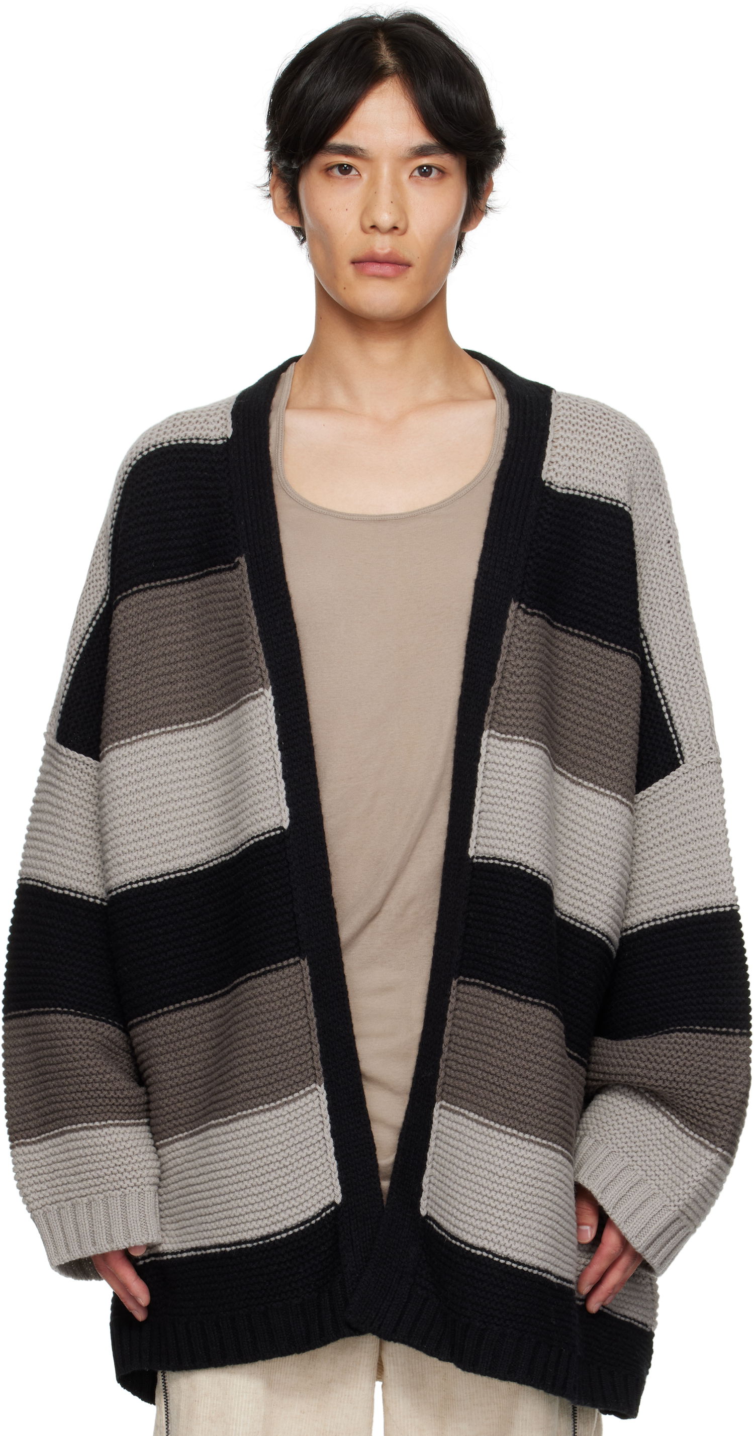 Sveter Rick Owens Rick Owens Concordians Pitti Striped Knit Cardigan Rôznofarebný | RU02E1685 KWV, 0