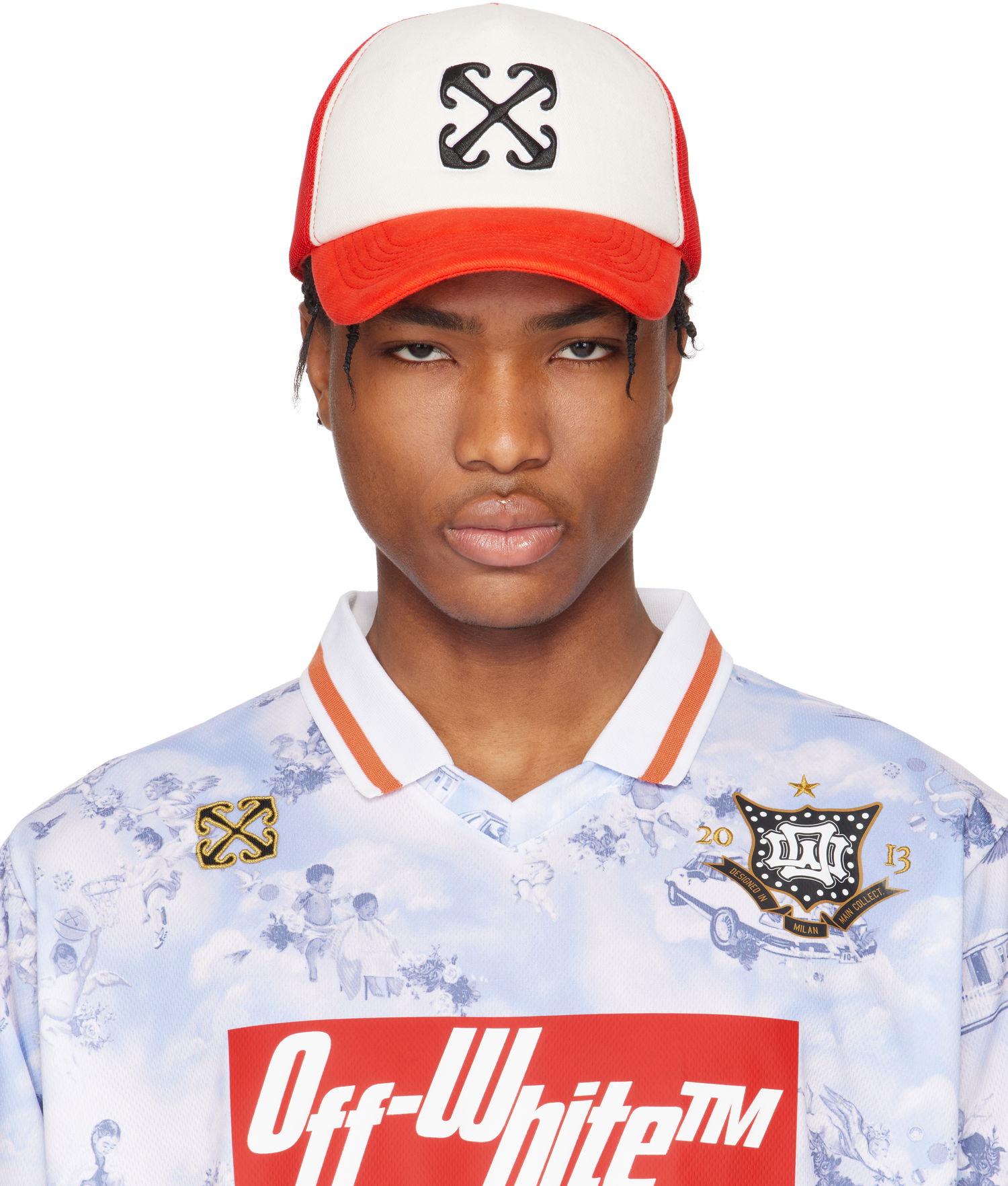 Šiltovka Off-White Off-White Arrow Trucker Cap Červená | OMLA04BS25FAB0012727, 0