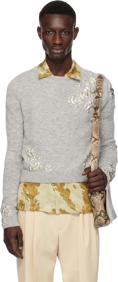 Sveter Dries Van Noten Dries Van Noten Hardware Embroidered Sweater Šedá | 251-021221-1703, 0