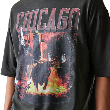 Tričko New Era NBA Washed Graphic Chicago Bulls T-Shirt Šedá | 60684355-20, 4