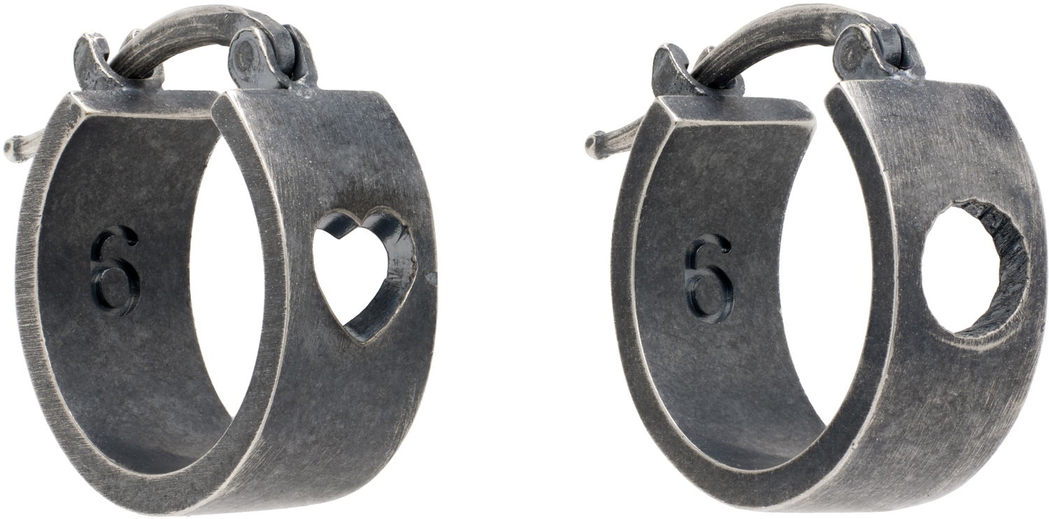 Náušnice Maison Margiela MM6 Maison Margiela Industrial Number 6 Earrings Metalická | SM7VG0085 P7356, 1