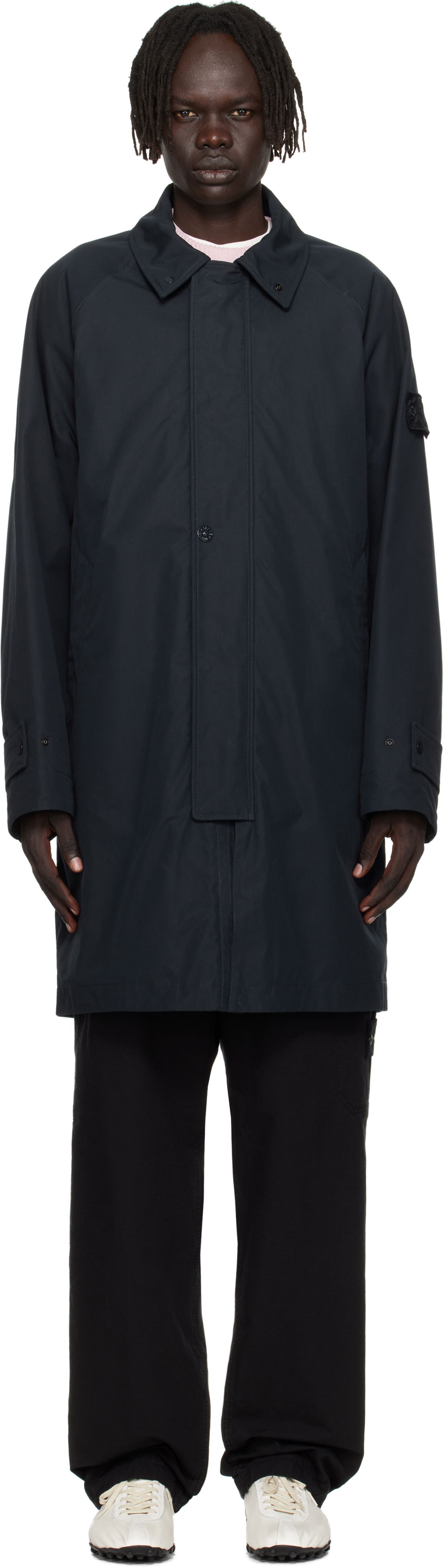 Kabáty Stone Island Weatherproof Cotton Canvas Long Coat Navy | K2S15 7100018 S00F1, 0