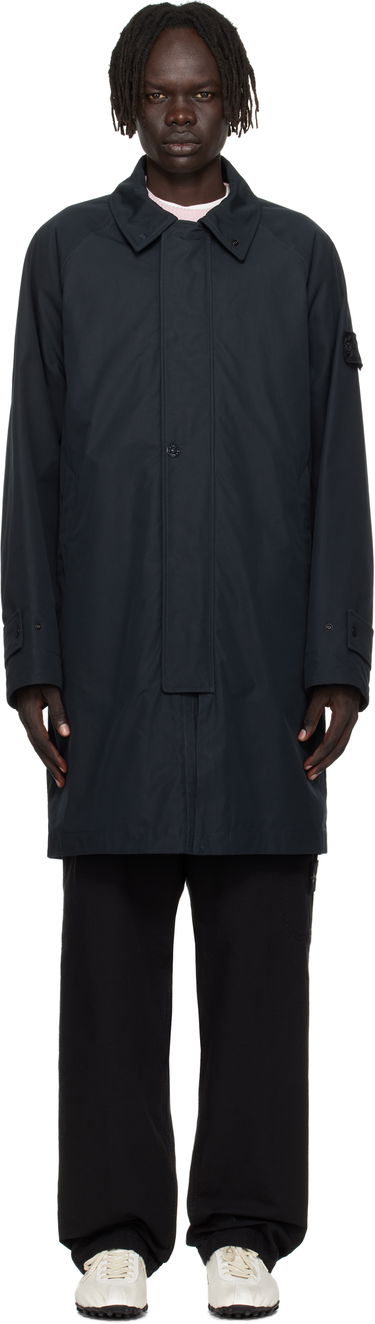 Kabáty Stone Island Weatherproof Cotton Canvas Long Coat Navy | K2S15 7100018 S00F1, 0