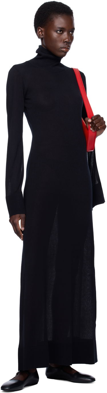 Šaty TOTEME TOTEME Slit Sleeve Knit Maxi Dress Čierna | 253-WRD0236-YA0079, 3