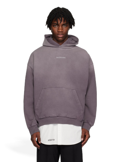 Mikina Balenciaga Embroidered Hoodie Fialová | 767877-TPVK2-5500