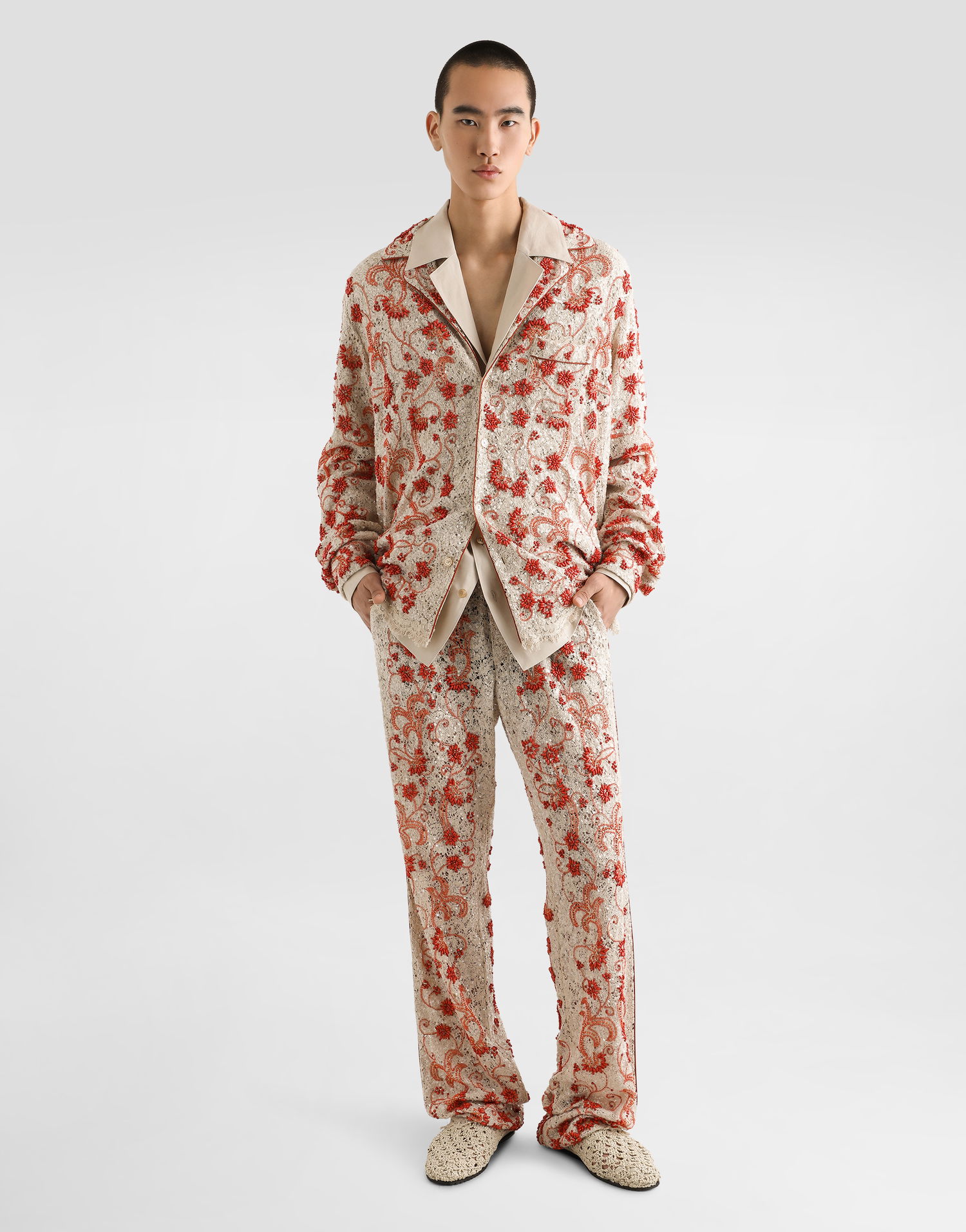 Košeľa Dolce & Gabbana Dolce & Gabbana Linen Long Sleeve Shirt Béžová | G5MX5TFU4MCM0722, 1
