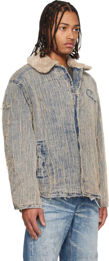 Bunda Diesel Shredded Denim Jacket with Sherpa Collar D-Ivar-S Rôznofarebný | A19276-0CMBZ-01, 1