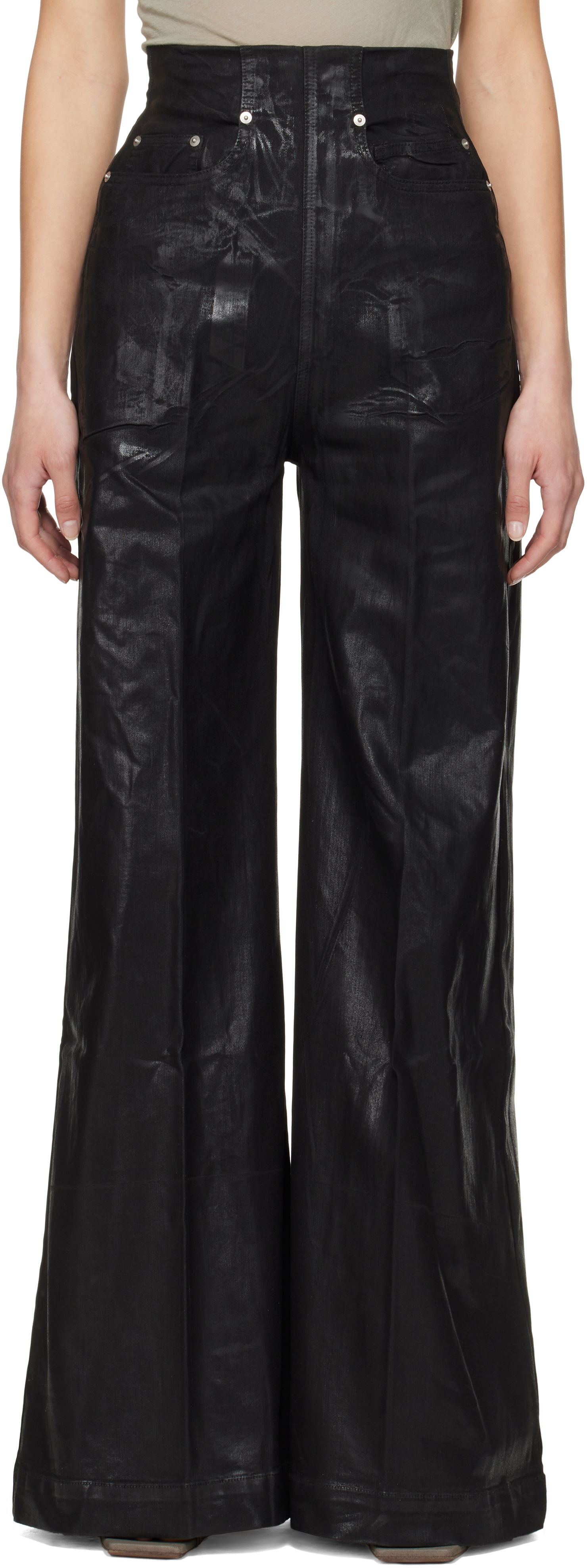 Nohavice Rick Owens Rick Owens DRKSHDW Hollywood Dirt Cooper Flare Jeans Čierna | DS01E3303 SCF, 0