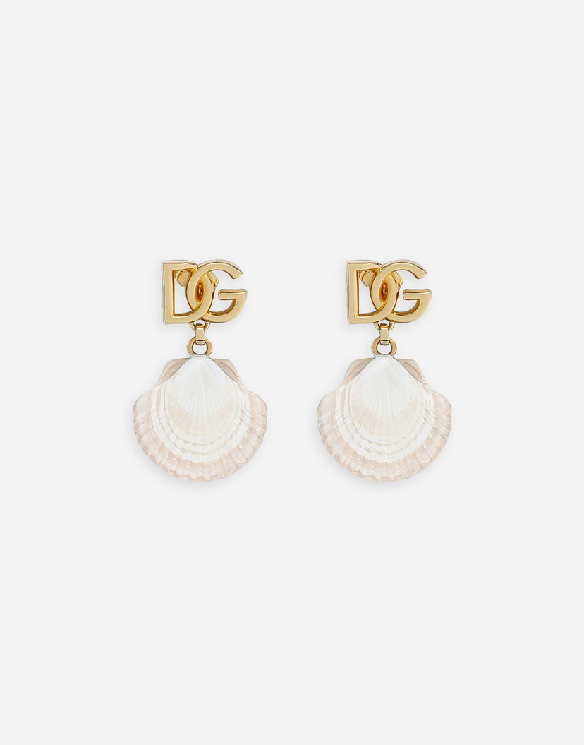 Náušnice Dolce & Gabbana Gold-tone Shell Dangle Earrings Metalická | WEQ6A1W1111ZOO00