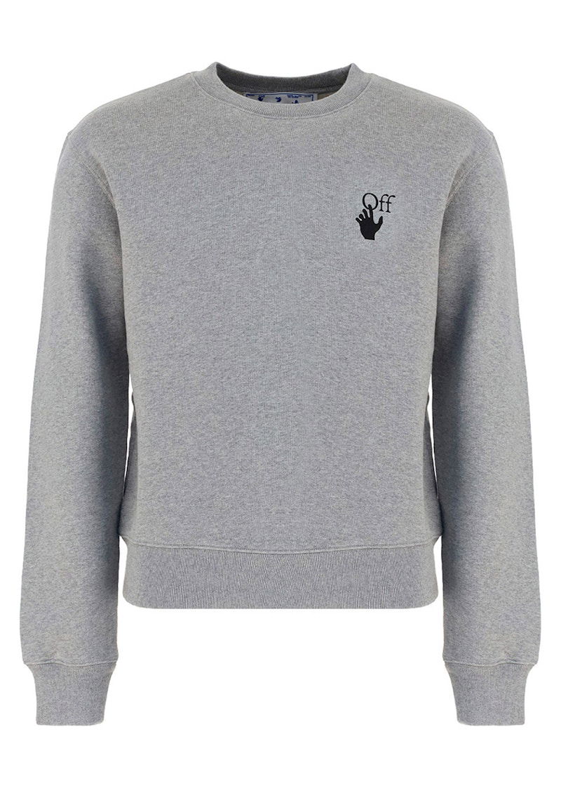 Mikina Off-White Sweatshirt Crewneck Šedá | OMBA025F21FLE0060810, 0