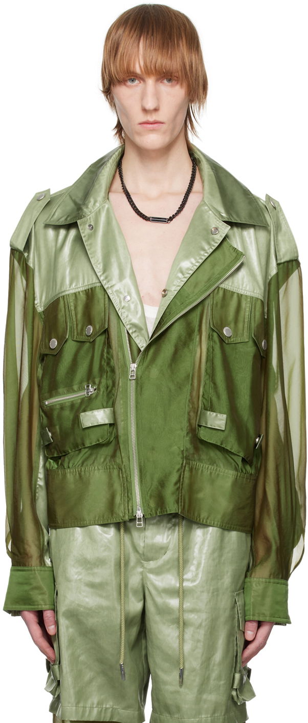 Bunda Feng Chen Wang Feng Chen Wang Paneled Jacket Zelené | FMS15JK26, 0
