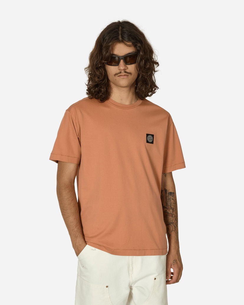 Tričko Stone Island Garment Dyed Logo T-Shirt Orange Oranžová | 811524113 V0032