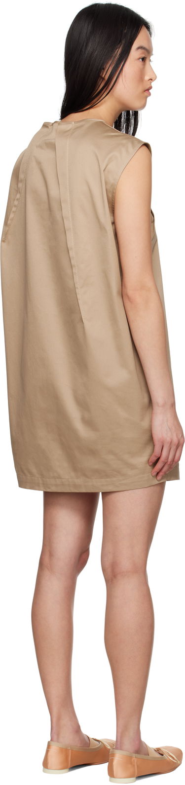 Šaty Maison Margiela MM6 Maison Margiela Cotton Twill Darting Minidress Béžová | S52DA0056 M35368, 2