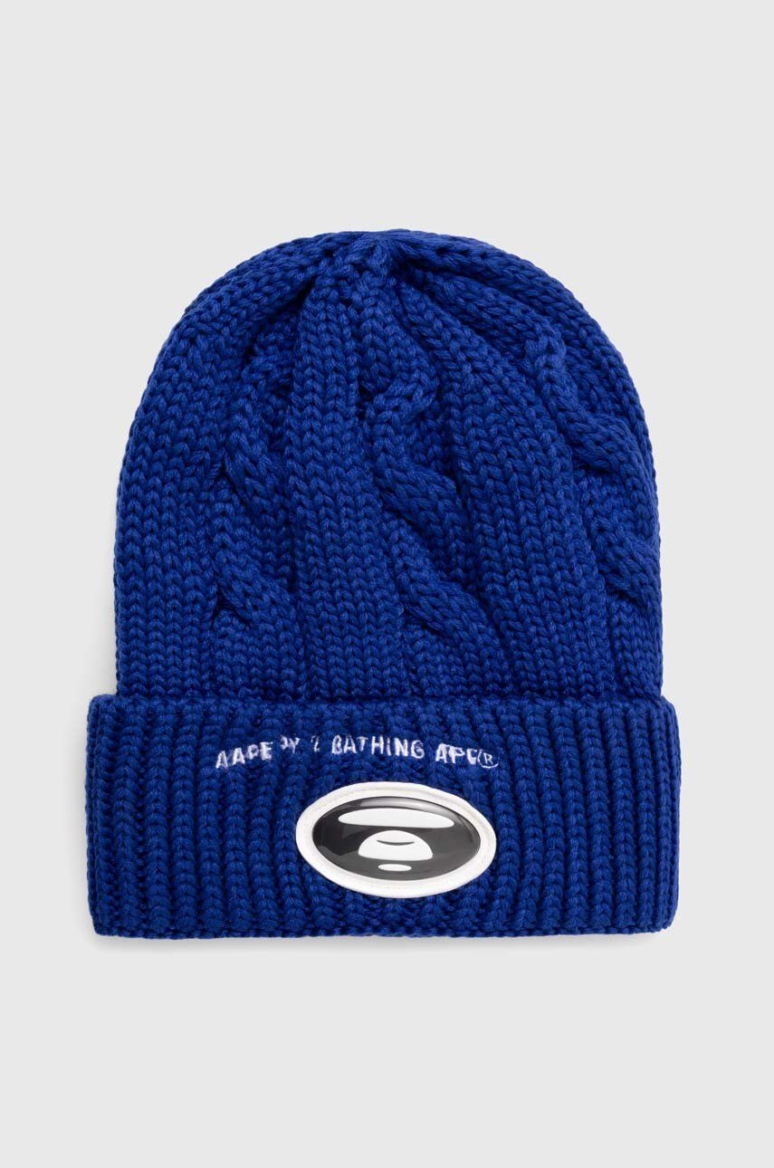 Kulicha AAPE by A Bathing Ape AAPE Cable Knit Beanie Modrá | AHT5236, 0