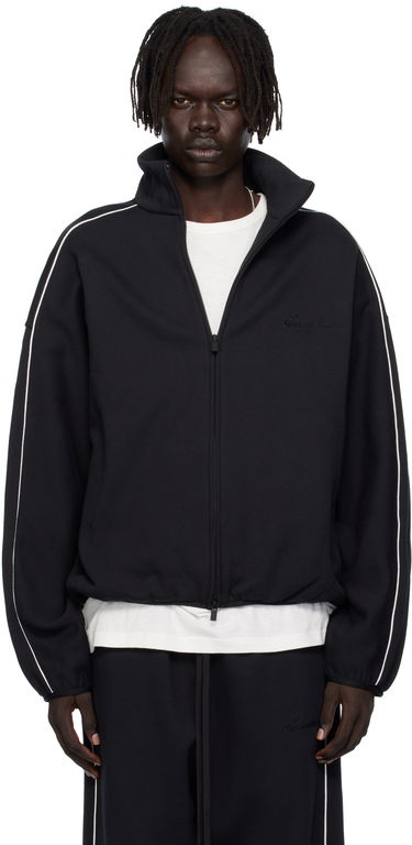 Bunda Fear of God ESSENTIALS Modern Fit Fleece Track Jacket Čierna | 202SP256890F, 0