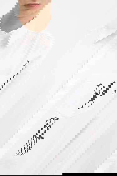 Košeľa WOOD WOOD Rofus Oversized Relaxed Print Shirt Biela | 12435315.1226, 3