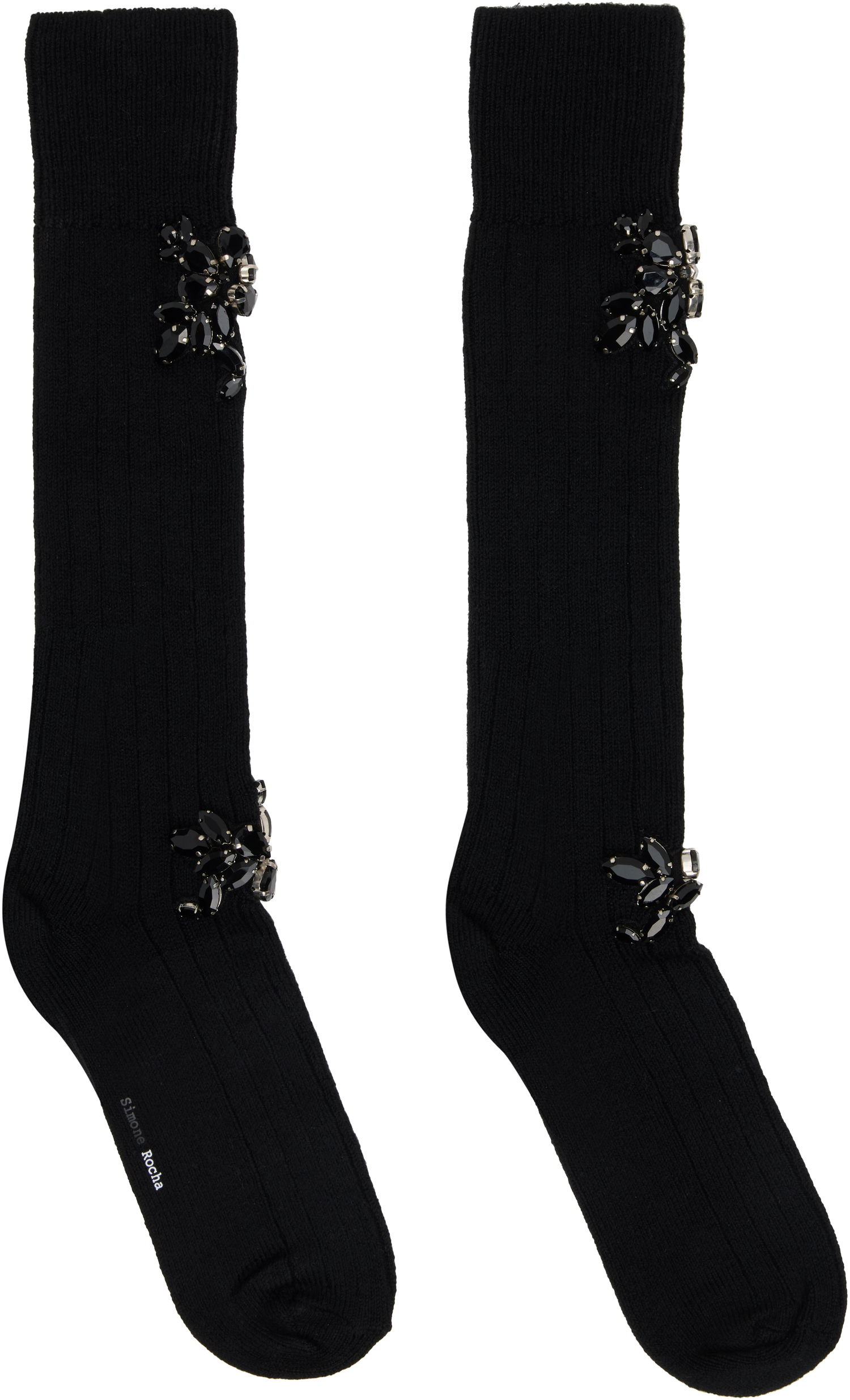 Ponožky Simone Rocha Simone Rocha Embellished Rose Knee Socks Čierna | SOCK63B 0634, 0