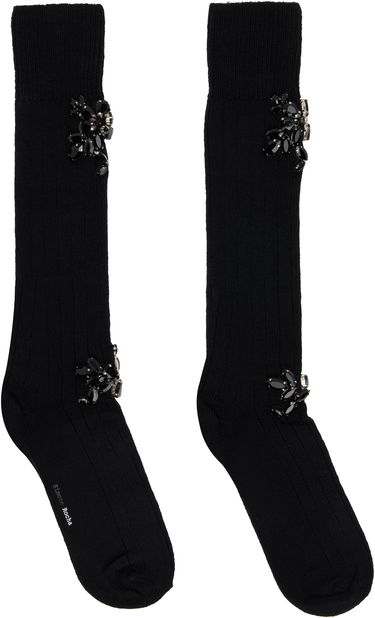 Ponožky Simone Rocha Simone Rocha Embellished Rose Knee Socks Čierna | SOCK63B 0634, 0