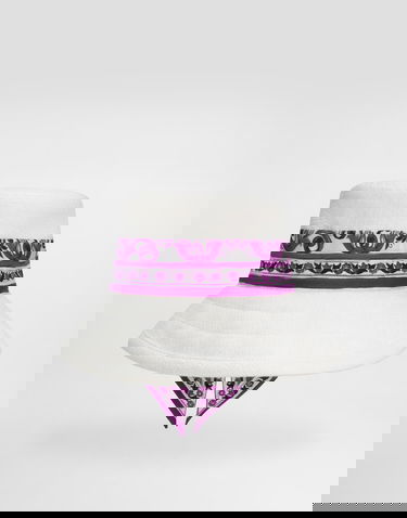 Klobúk Dolce & Gabbana Dolce & Gabbana Mat Bucket Hat with Purple Printed Scarf Biela | FH671AFU9AUW0001, 0