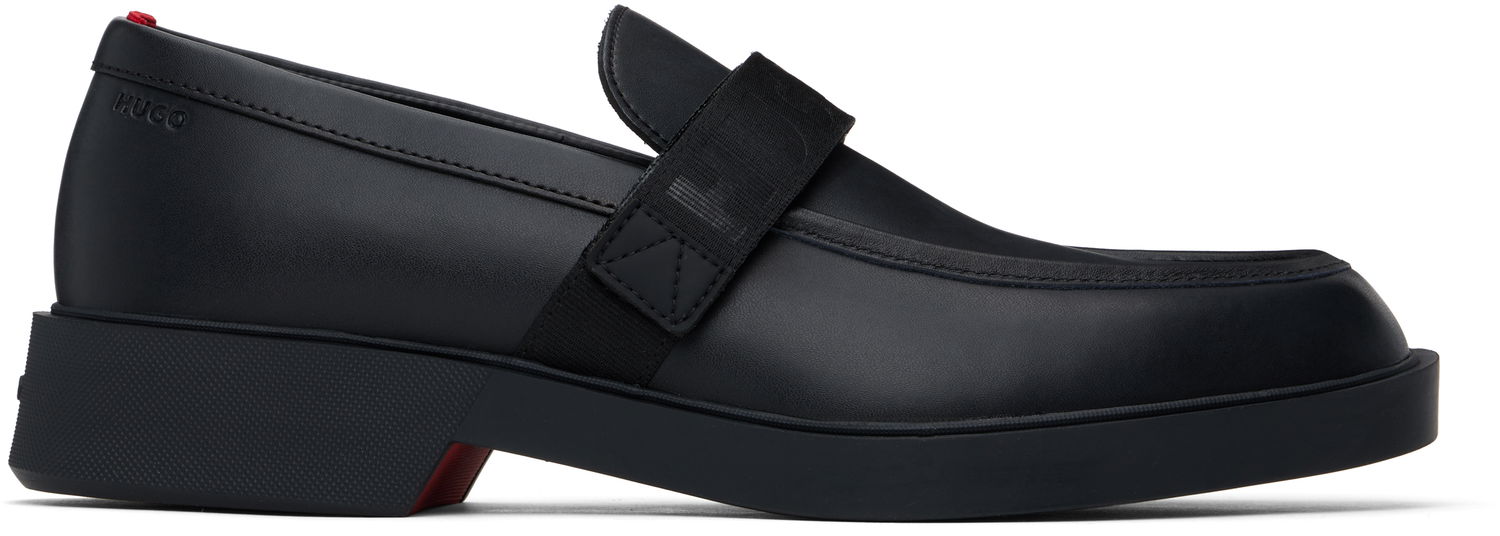 Tenisky a topánky BOSS Hugo Black Leather Loafers Čierna | 50536228, 0