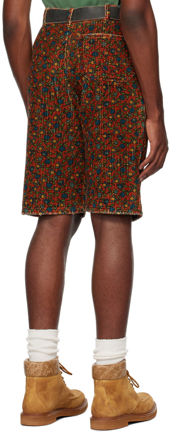 Printed Corduroy Shorts