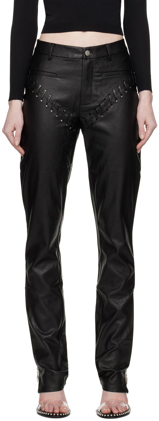Nohavice Miaou Miaou Hannah Jewett Edition Faux-Leather Trousers Čierna | 1031PUBLK, 0