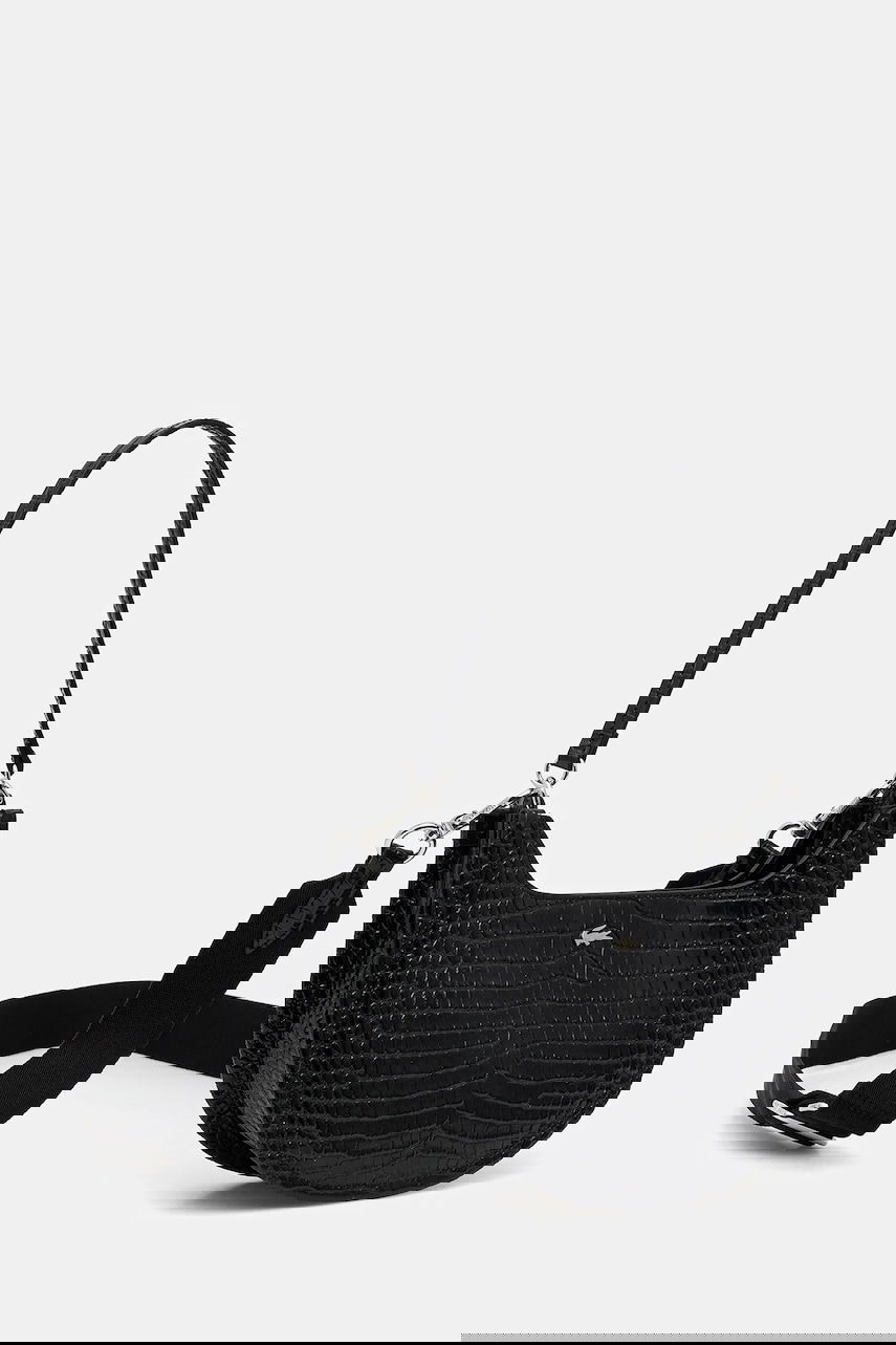 Taška cez rameno Lacoste Lacoste Croc-Effect Shoulder Bag Čierna | NF4980KL, 1