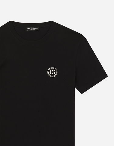 Tričko Dolce & Gabbana Short-sleeved T-shirt With Dg Embroidery Čierna | G8RN8ZG7M8XB0665, 2