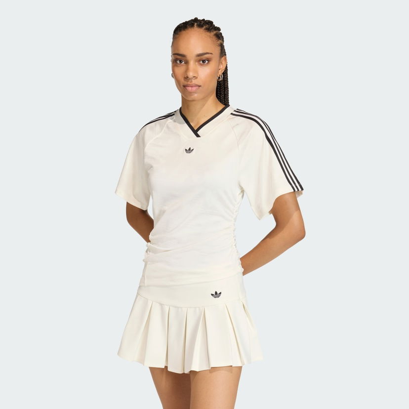 Dres adidas Performance Ruched Football V-Neck T-Shirt Biela | KC9122