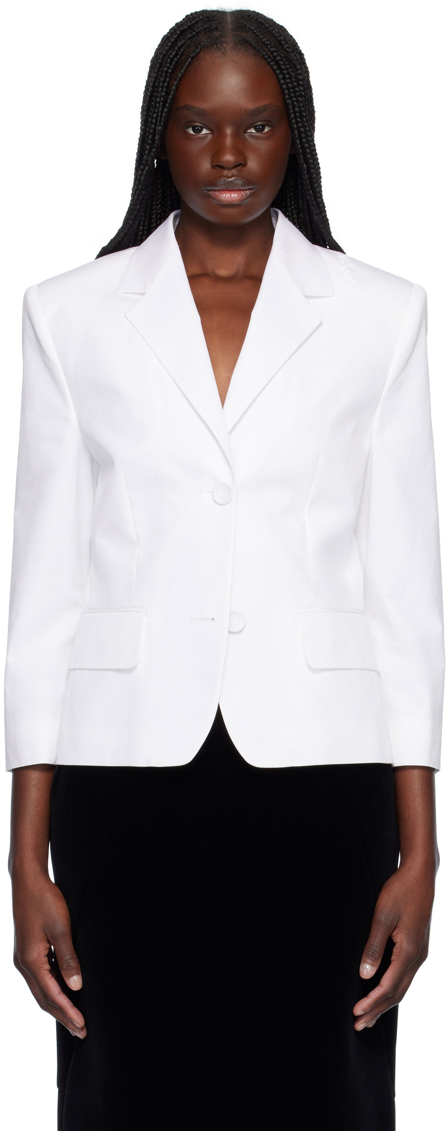Bunda Marni Marni Poplin Single-Breasted Blazer Biela | GIMA0287SU TCY65, 0