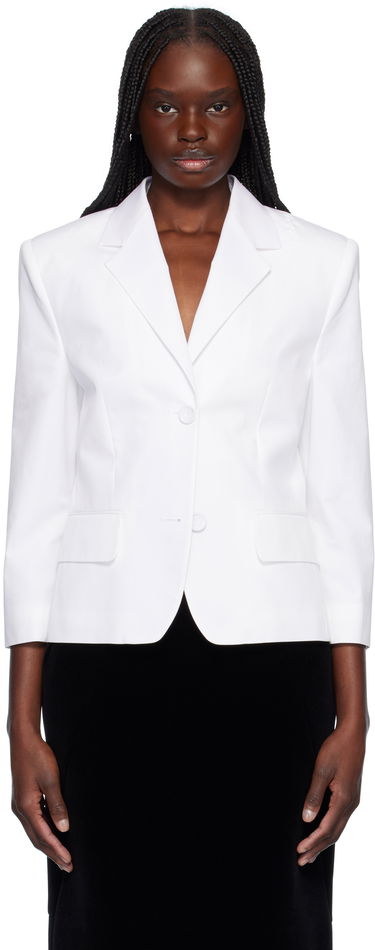 Bunda Marni Marni Poplin Single-Breasted Blazer Biela | GIMA0287SU TCY65, 0