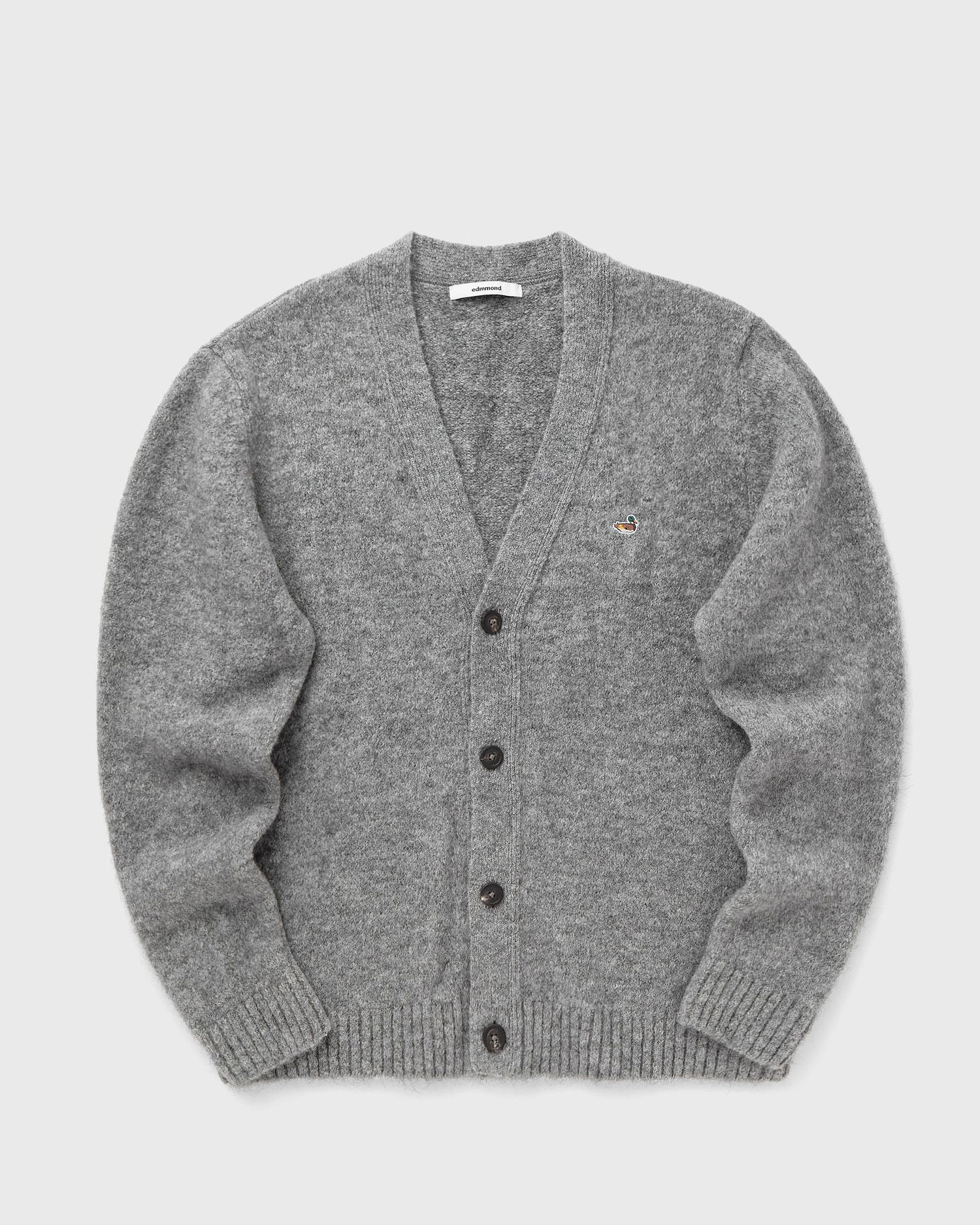 Sveter Edmmond Studios Duck Patch V-Neck Knit Cardigan Šedá | 325-60-05850, 0