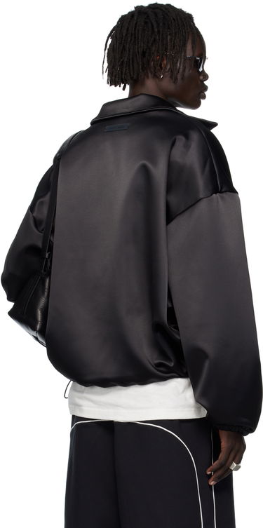 Bomber bunda Fear of God ESSENTIALS Bonded Satin Zip-Up Bomber Jacket Čierna | 202SP258070F, 2