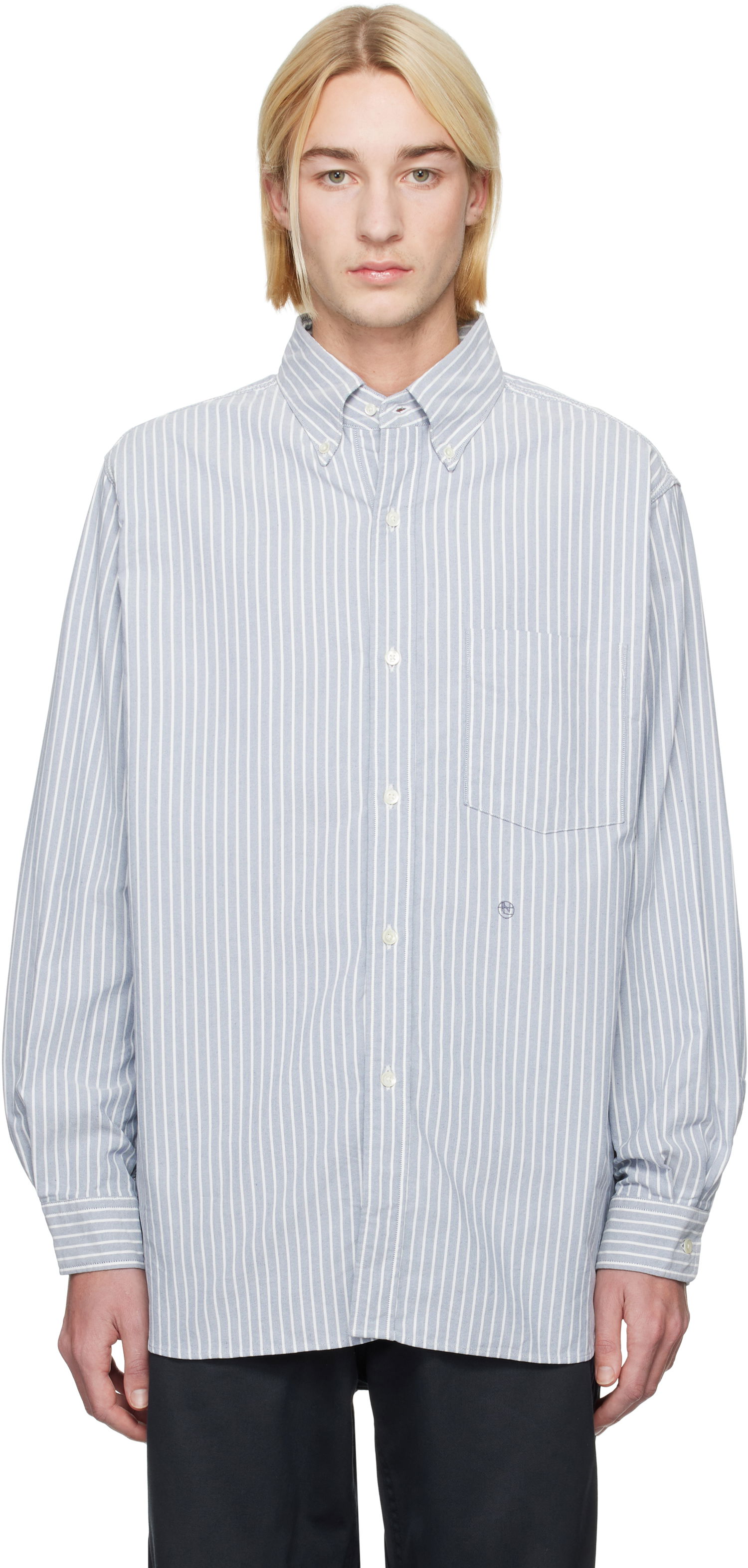Košeľa NANAMICA Stripe Wind Shirt Navy | SUGF352U, 0