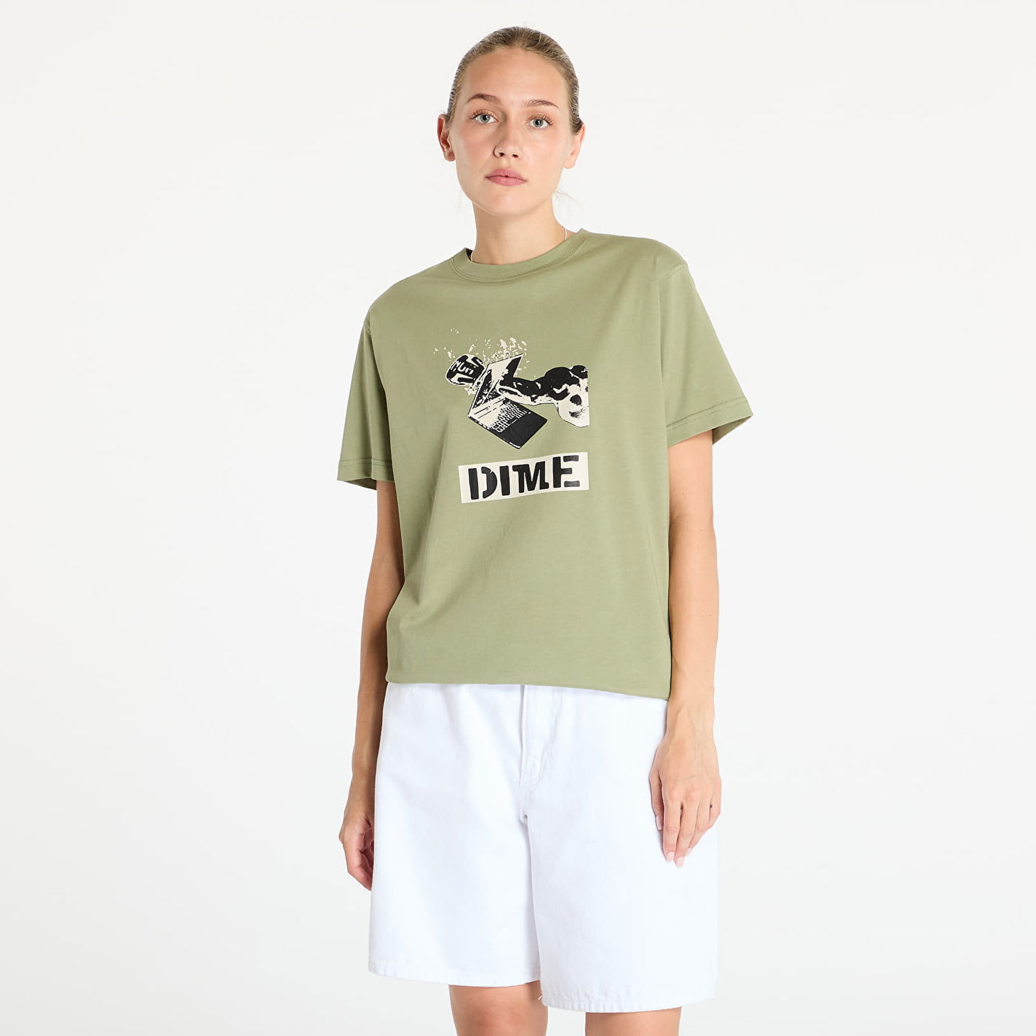 Tričko Dime Ragequit T-Shirt UNISEX Warm Khaki Zelené | DIMESU2437KHA, 1