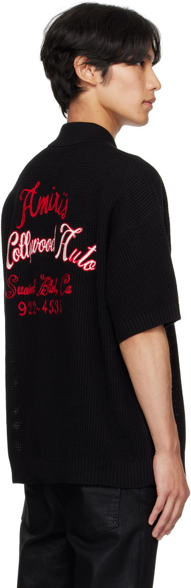 Polo tričko AMIRI AMIRI 'Hollywood Auto' Mesh Polo Shirt Čierna | AMKNIR1028, 2