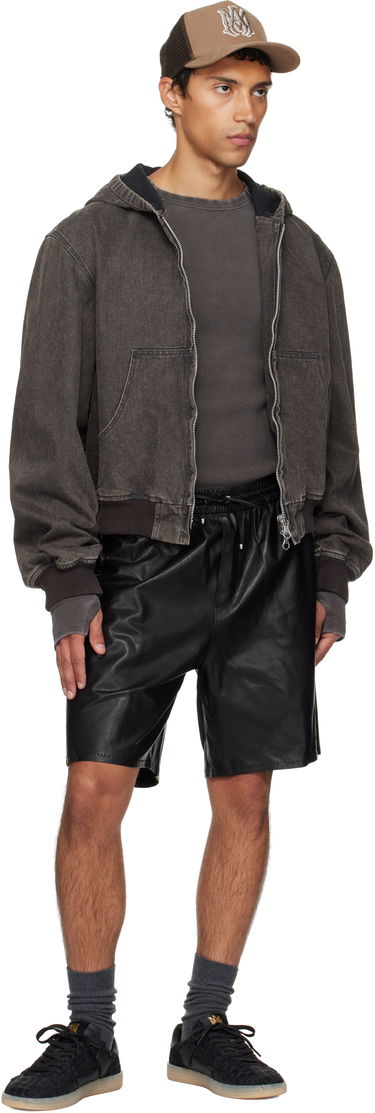 Šortky AMIRI AMIRI Lightweight Leather Shorts Čierna | AMLTSH1017, 3