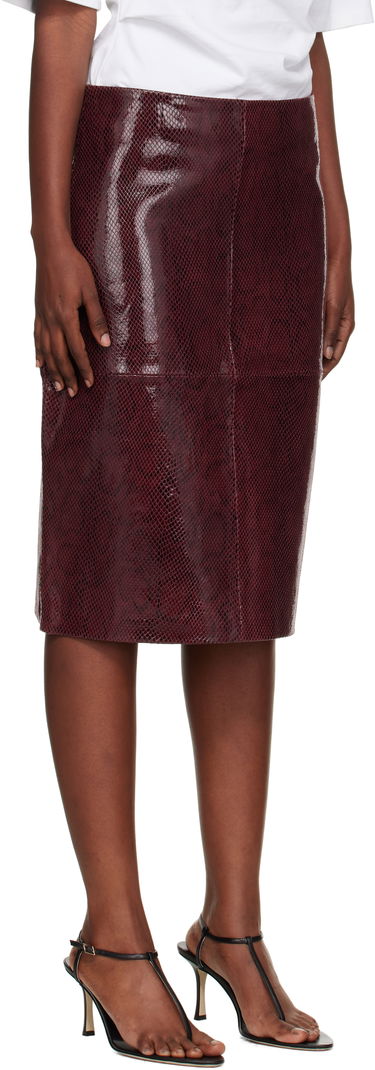 Sukňa Róhe Róhe Snake Leather Midi Skirt Vínová | 416-32-166, 1