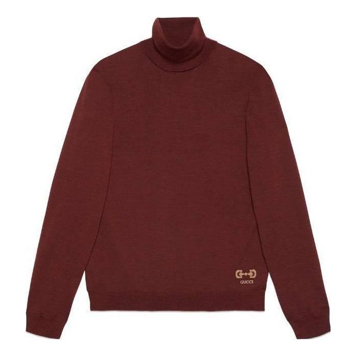 Sveter Gucci Horsebit Intarsia Wool Turtleneck Sweater Červená | 729476-XKCOR-6187