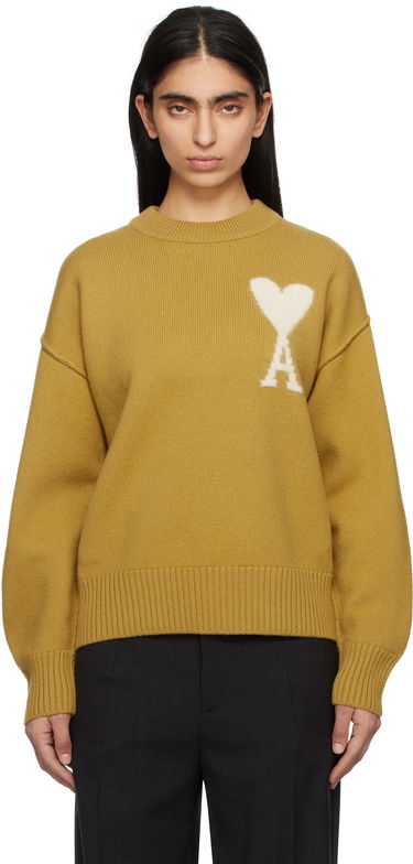 Sveter AMI AMI Paris Wool Ami de Coeur Sweater Žltá | UKS090.KN0090, 0