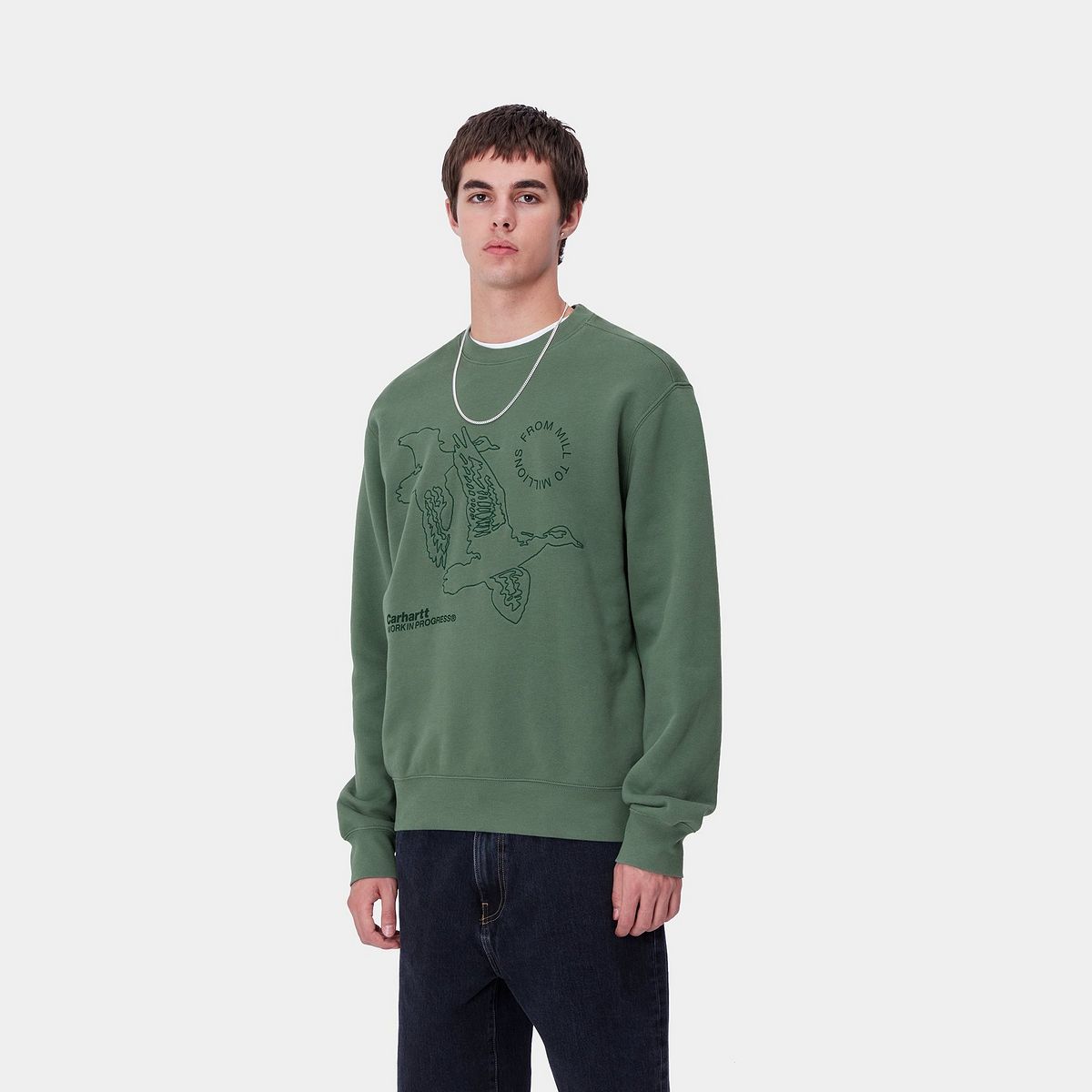 Mikina Carhartt WIP Graphic Print Crewneck Sweatshirt Zelené | I033938_8, 0