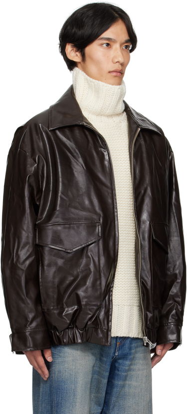 Bunda Maison Margiela MM6 Maison Margiela Sports Faux-Leather Jacket Hnedá | SH0AM0065 M35465, 1