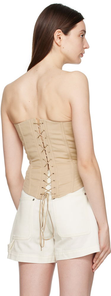 Podprsenka Stella McCartney Stella McCartney Lace-Up Corset Top Béžová | 6T01683DU701, 2