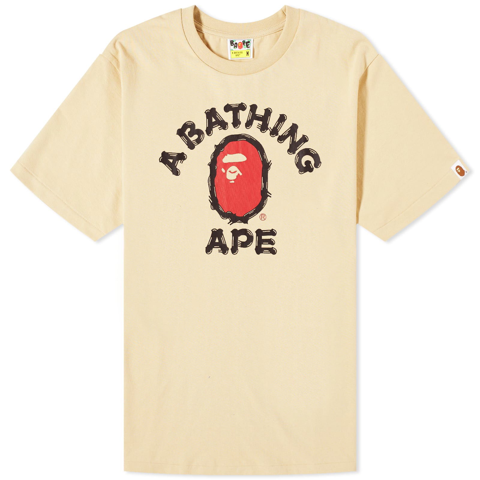 A Bathing Ape Men's Brush College T-Shirt Beige