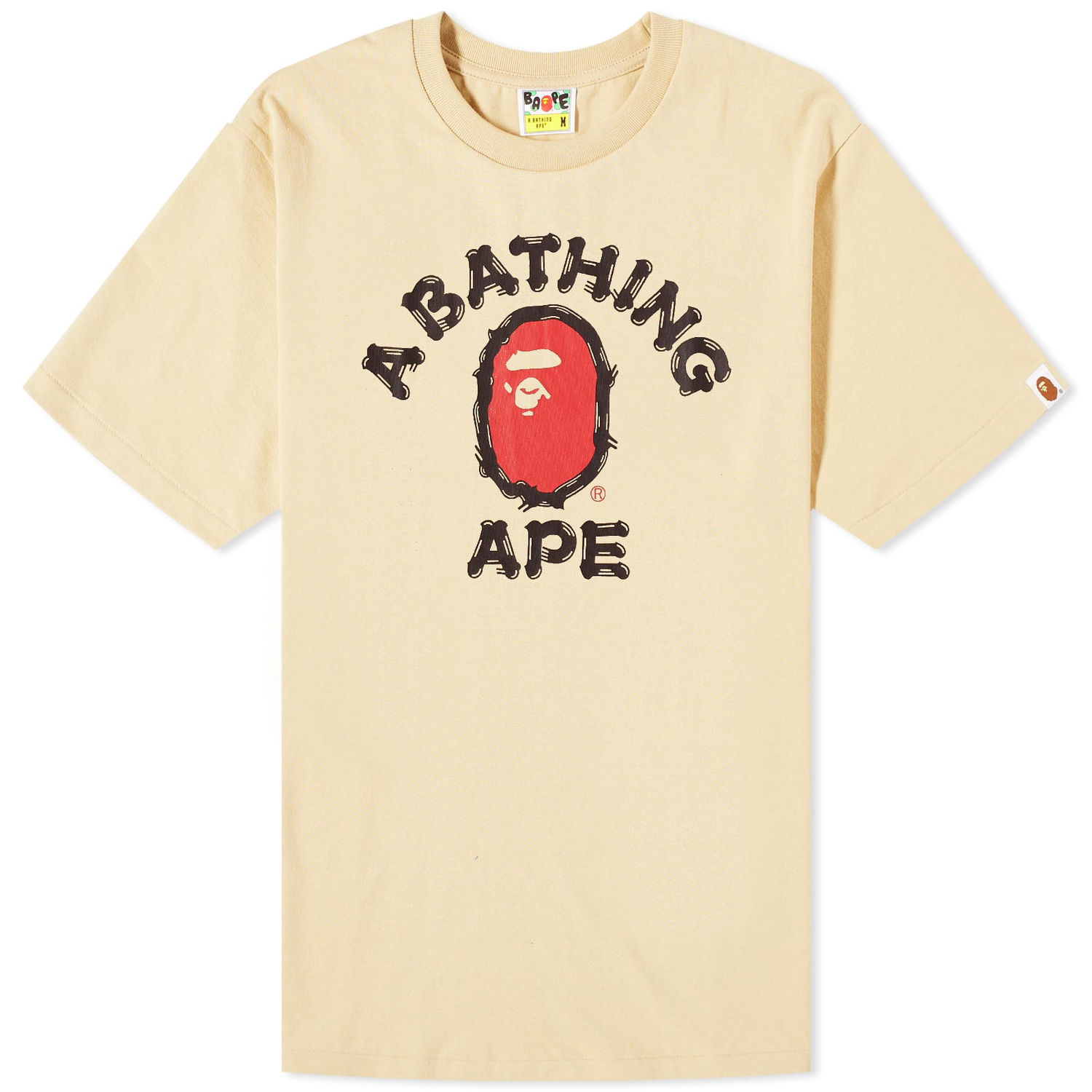 Tričko BAPE A Bathing Ape Men's Brush College T-Shirt Beige Béžová | 001TEJ801056M-BGE, 0