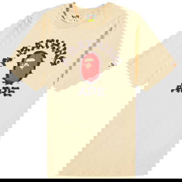 Tričko BAPE A Bathing Ape Men's Brush College T-Shirt Beige Béžová | 001TEJ801056M-BGE, 0