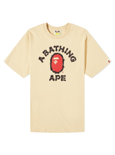 Tričko BAPE A Bathing Ape Men's Brush College T-Shirt Beige Béžová | 001TEJ801056M-BGE